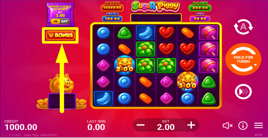Sugar Piggy Hold And Win 6x5 Buy Feature