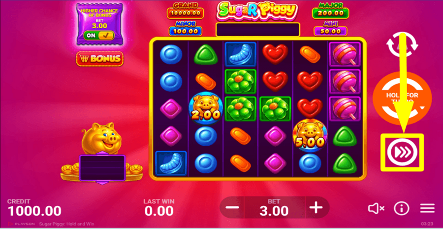Sugar Piggy Hold And Win 6x5 Turbo Feature