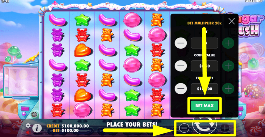Sugar Rush Bet Max Button