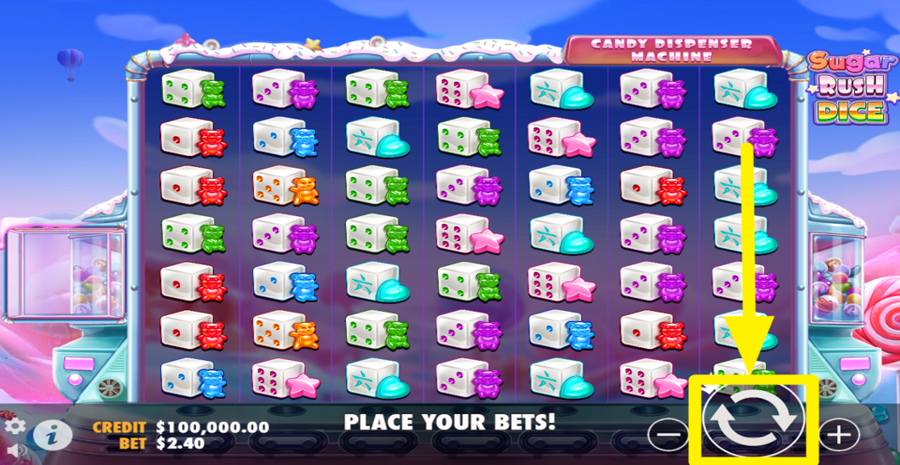 Sugar Rush Dice Spin Button