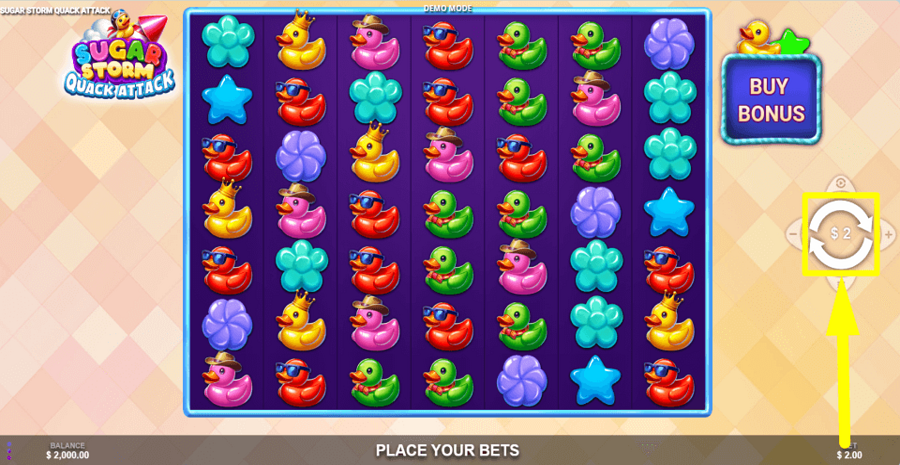Sugar Storm Quack Attack Spin Button
