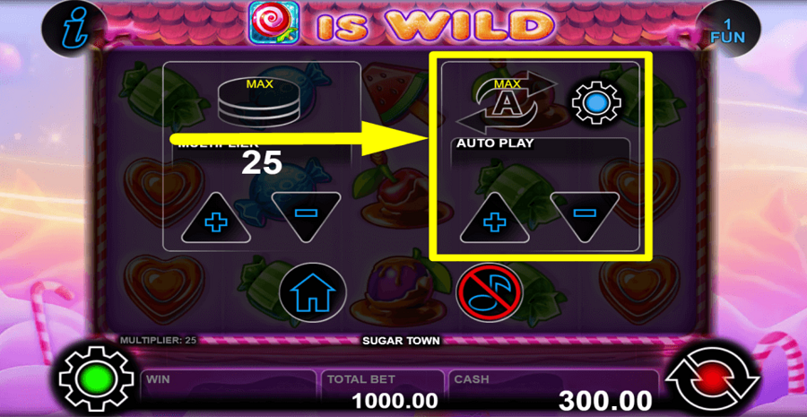 Sugar Town Autoplay Feature