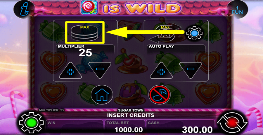 Sugar Town Max Button