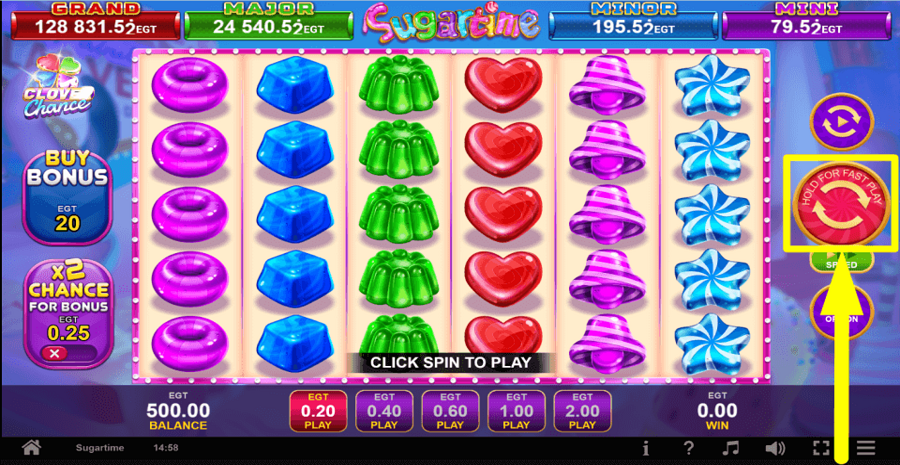 Sugartime Spin Button