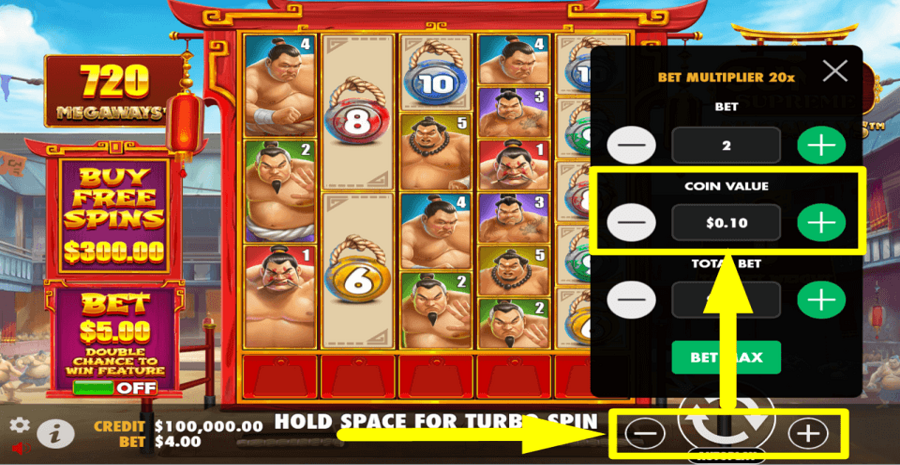 Sumo Supreme Megaways Coin Value