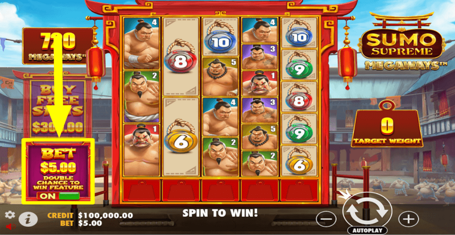 Sumo Supreme Megaways Double Chance Feature