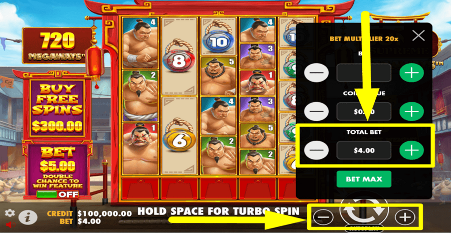 Sumo Supreme Megaways Total Bet Value