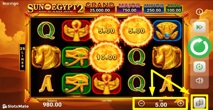 Sun Of Egypt 2 Choose Bet