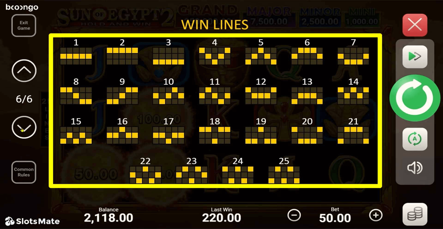 Sun Of Egypt 2 Paylines