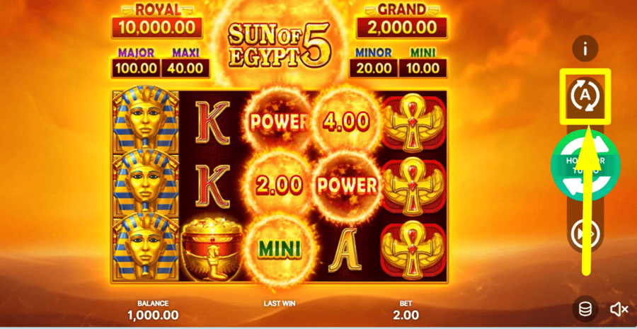 Sun Of Egypt 5 Hold And Win Autoplay Feature
