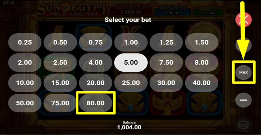 Sun Of Egypt Max Button