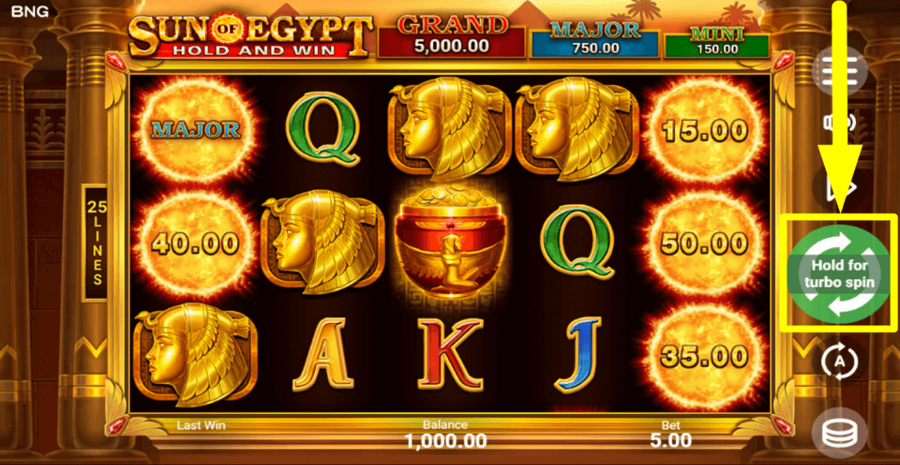 Sun Of Egypt Spin Button
