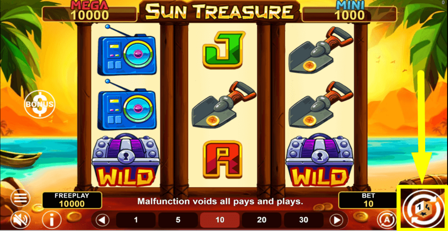 Sun Treasure Spin Button