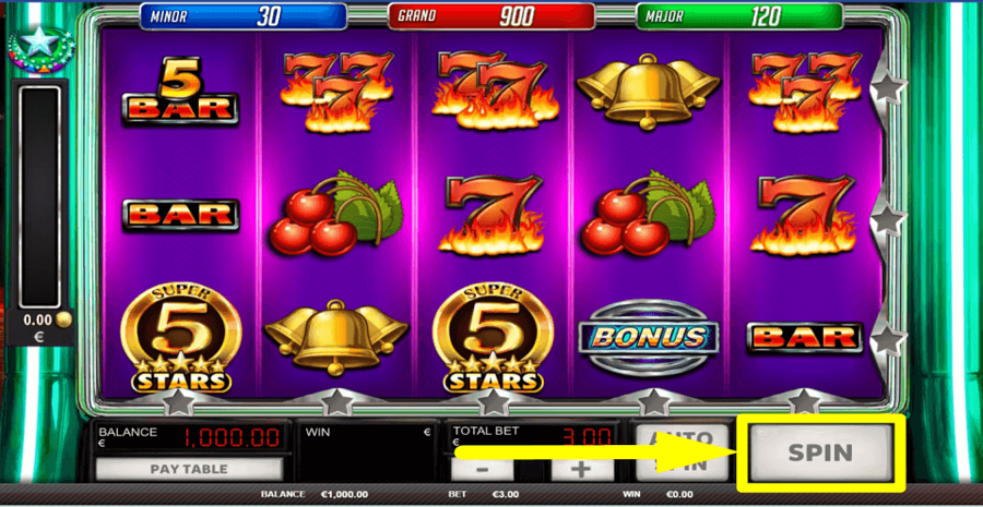 Super 30 Stars Spin Button