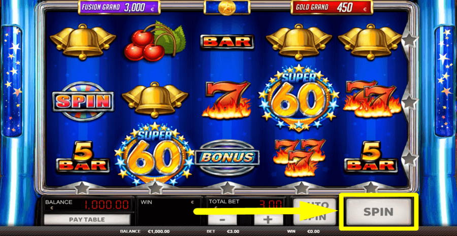 Super 60 Stars Spin Button