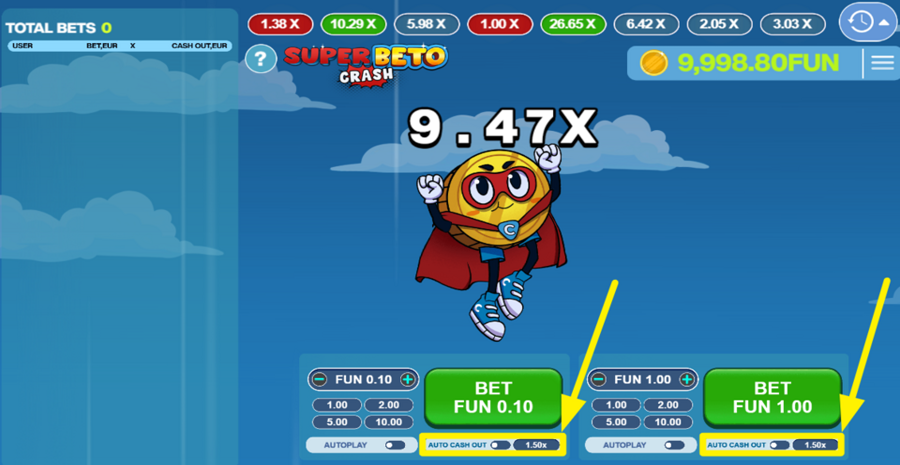 Super Beto Crash Auto Cash Out