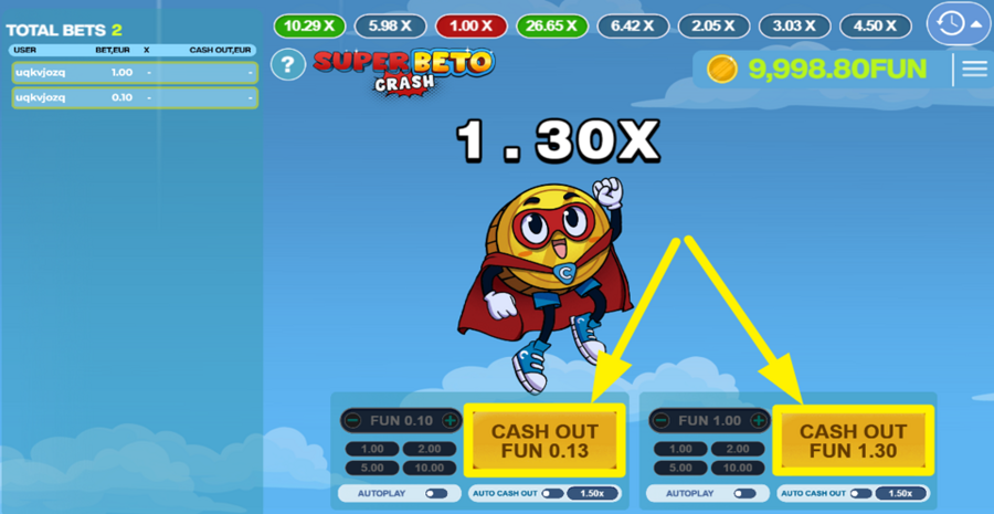 Super Beto Crash Cash Out