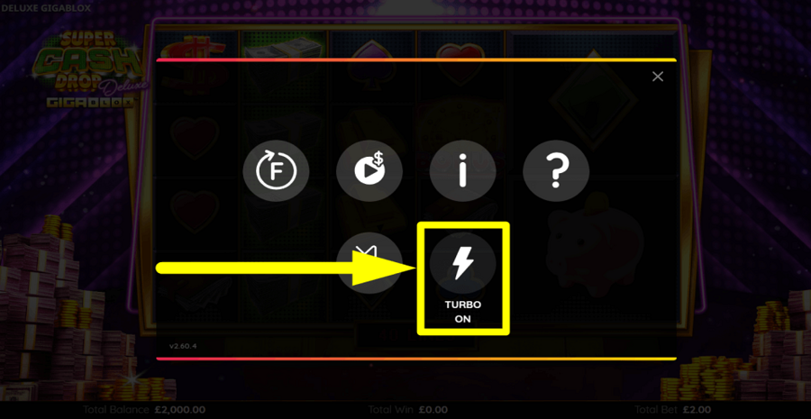 Super Cash Drop Deluxe Gigablox Turbo Feature