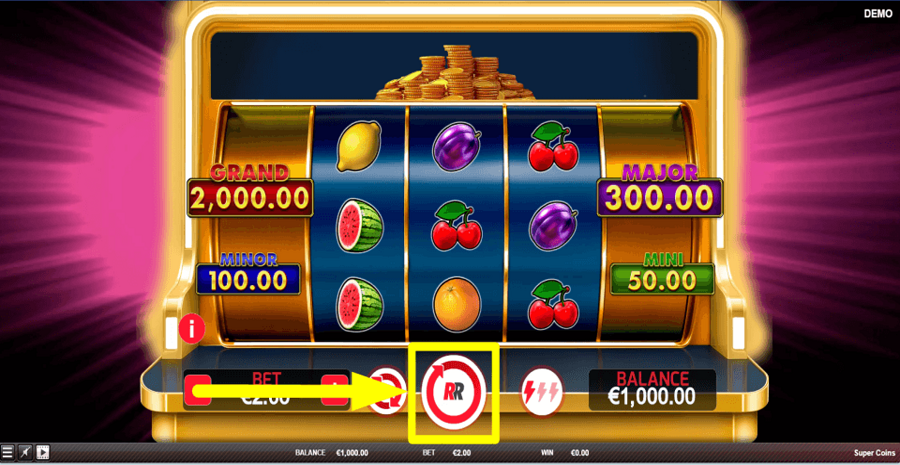 Super Coins Spin Button