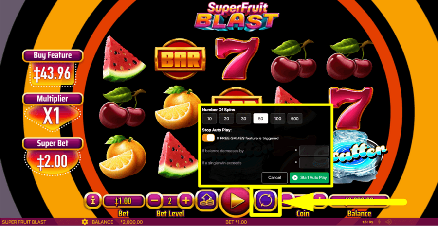Super Fruit Blast Autoplay Feature