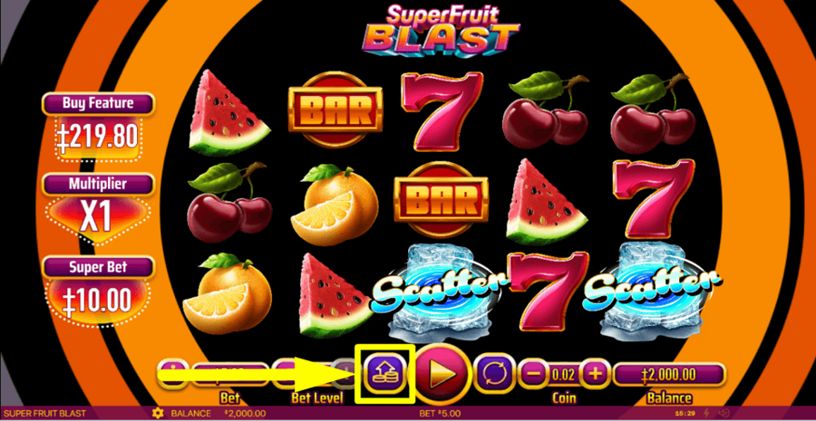 Super Fruit Blast Bet Max Button