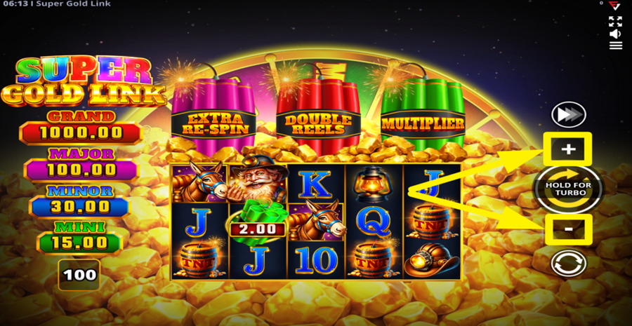 Super Gold Link Running Wins Adjust Bet