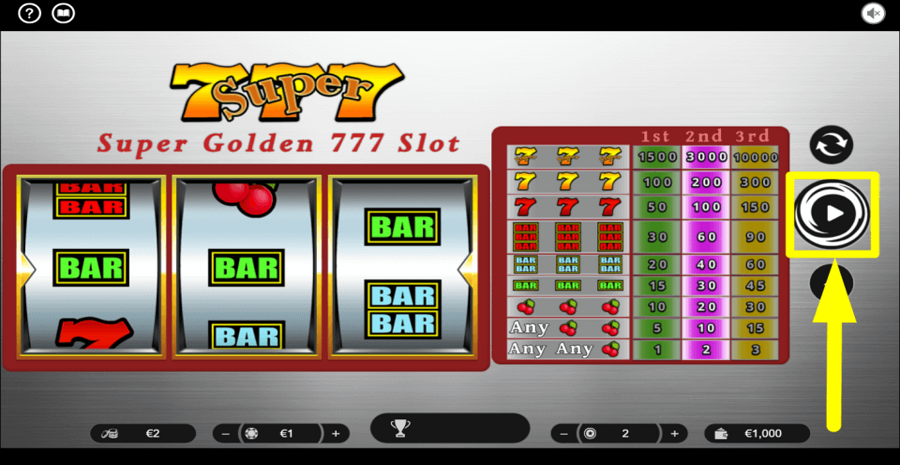 Super Golden 777 Play Button