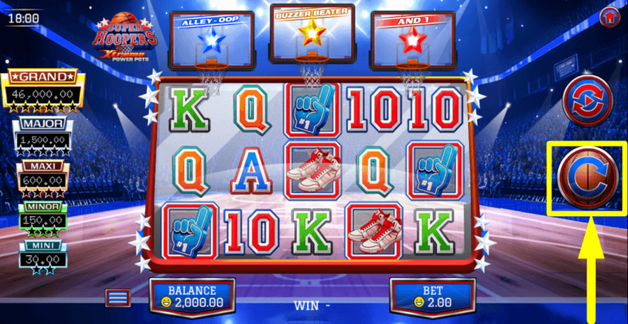 Super Hoopers Xtreme Power Pots Spin Button