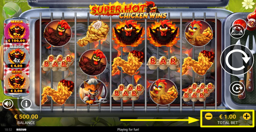 Super Hot Chicken Wins Adjust Bet