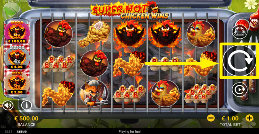 Super Hot Chicken Wins Spin