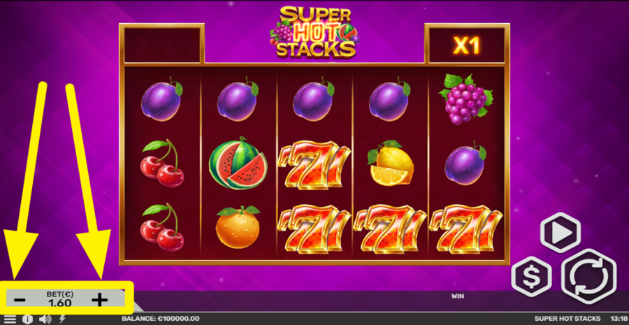 Super Hot Stacks Adjust Bet
