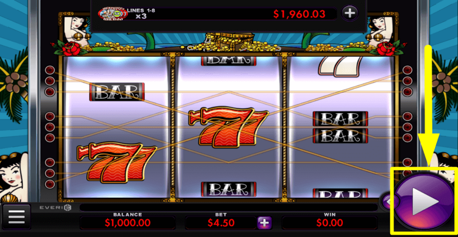 Super Jackpot Seven Seas Play Button