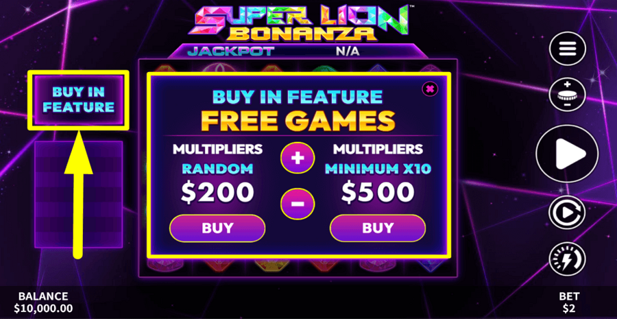 Super Lion Bonanza Jackpot Buy Feature