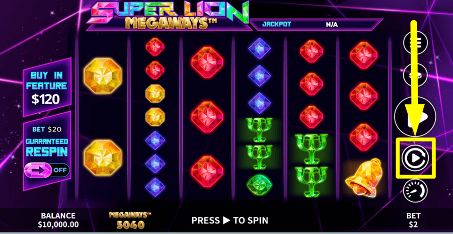 Super Lion Megaways Autoplay Feature