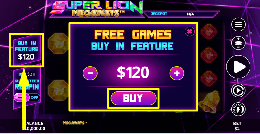 Super Lion Megaways Buy Feature
