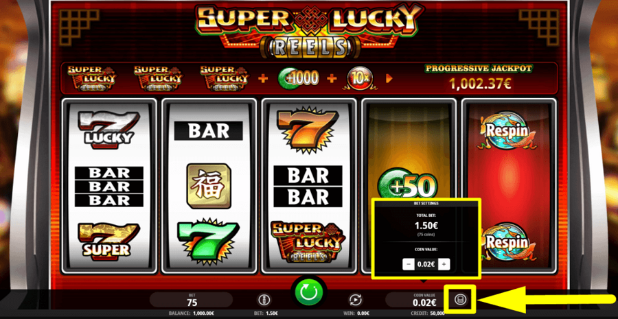 Super Lucky Reels Coin Value