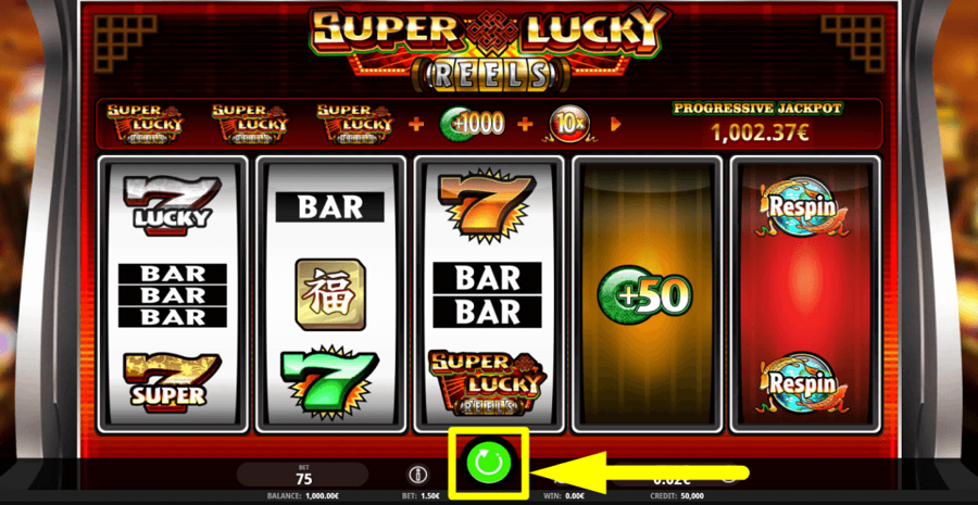 Super Lucky Reels Spin Button