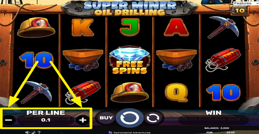 Super Miner Oil Drilling Adjust Bet
