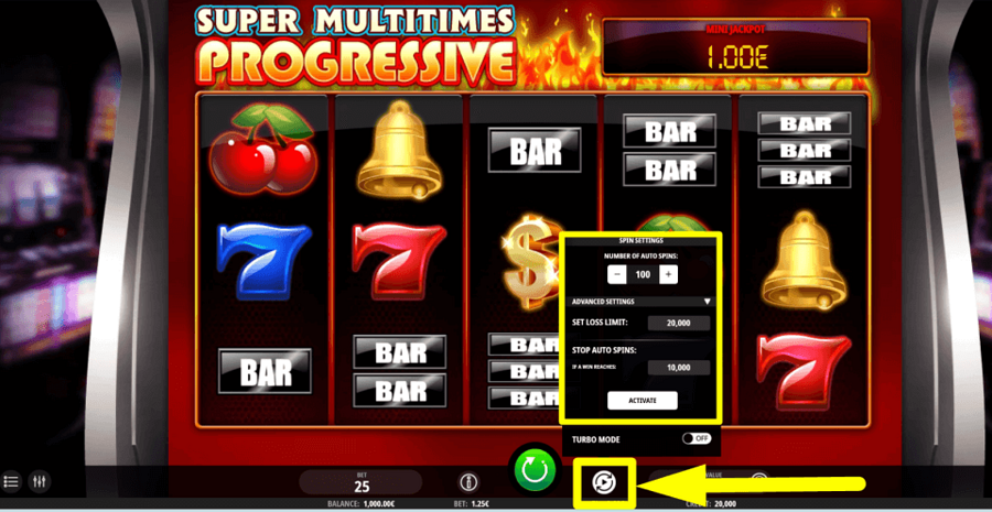 Super Multitimes Progressive Autoplay Feature