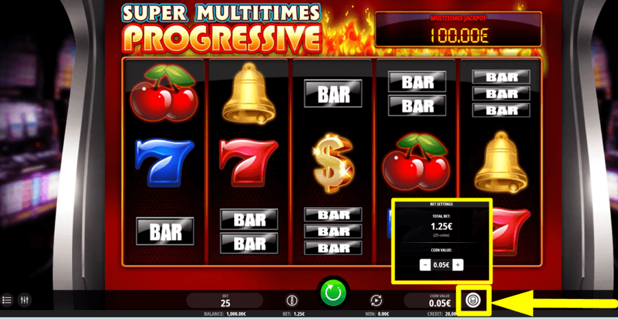 Super Multitimes Progressive Bet Value