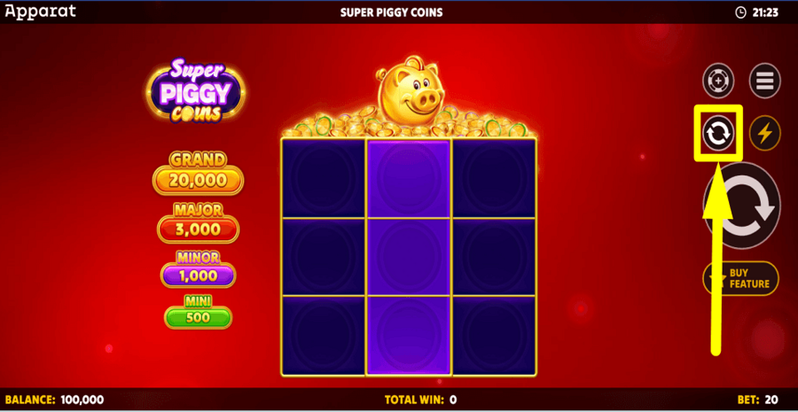Super Piggy Coins Autoplay Feature