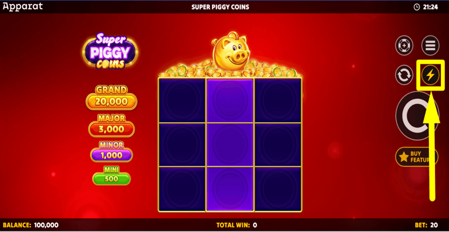 Super Piggy Coins Turbo Feature