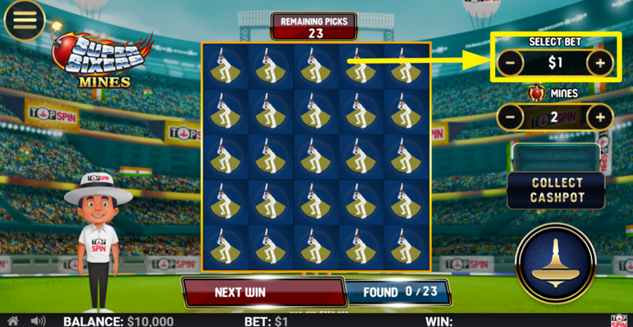 Super Sixers Mines Adjust Bet