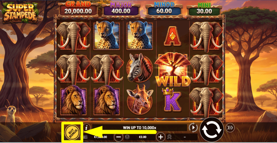 Super Stampede Buy Feature