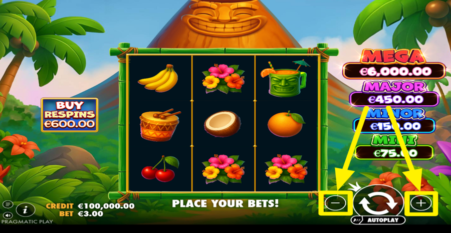 Super Tiki Strike Adjust Bet