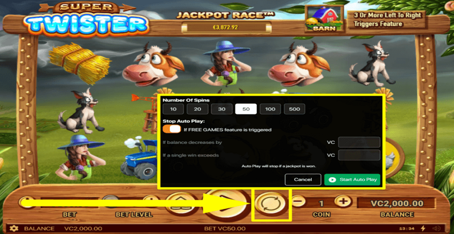 Super Twister Autoplay Feature