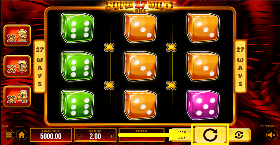 Super Wild 27 Dice Spin Button