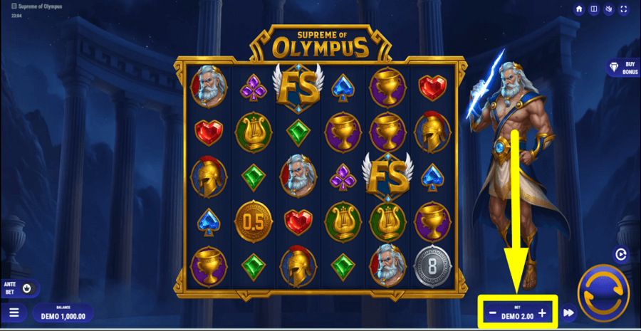 Supreme Of Olympus Bet Value