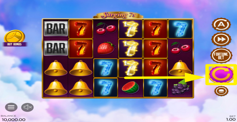 Surging 7s Spin Button