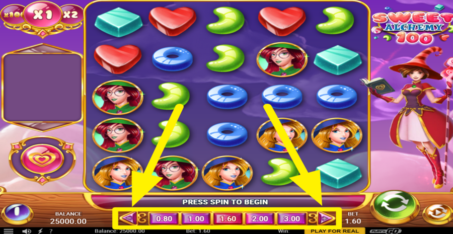 Sweet Alchemy 100 Adjust Bet